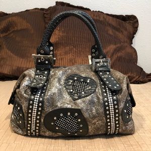 Black silver bag